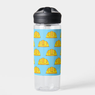 Yellow Hard Hat Cartoon Water Bottle