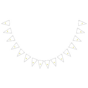 Yellow Hawaiian hibiscus clip art with stylised pe Bunting