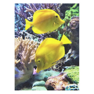 Yellow Hawaiian Tang Fish Tablecloth