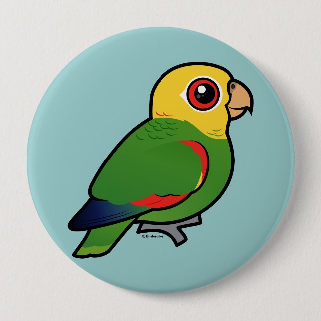 Yellow-headed Amazon 10 Cm Round Badge (Front)