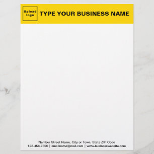 Yellow Header and Black Texts Footer on Business Custom Letterhead