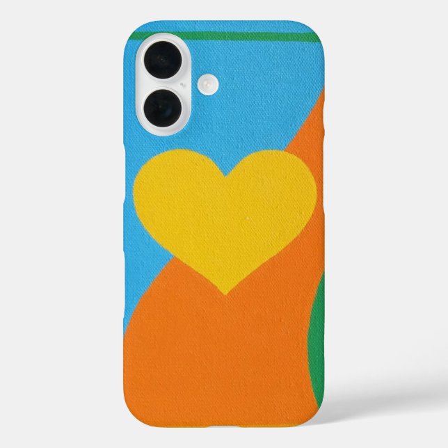 Yellow Heart Abstract Art Phone Case (Back)