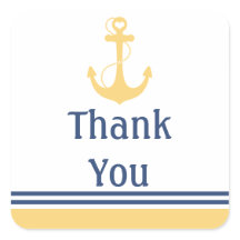 Yellow Heart Anchor Thank You