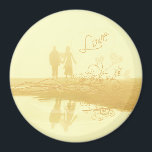 Yellow Heart Beach Wedding Magnet<br><div class="desc">Misty Beach Wedding T-shirts,  Cards,  Magnets,  Buttons,  Stickers,  Aprons,  Mousepads and Wedding Favours Swirled and Grunged</div>