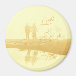 Yellow Heart Beach Wedding Magnet