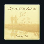 Yellow Heart Beach Wedding Magnet<br><div class="desc">Misty Beach Wedding T-shirts,  Cards,  Magnets,  Buttons,  Stickers,  Aprons,  Mousepads and Wedding Favours Swirled and Grunged</div>