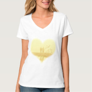 Yellow Heart Beach Wedding T-Shirt
