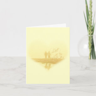 Yellow Heart Beach Wedding Thank You Card