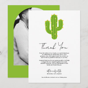 Yellow Heart Cactus Fiesta Love Thank You Invitation