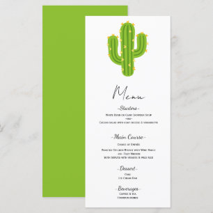 Yellow Heart Cactus Fiesta Love Wedding Menu