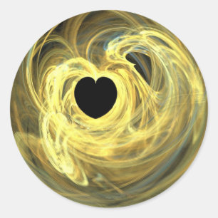 Yellow Heart Classic Round Sticker