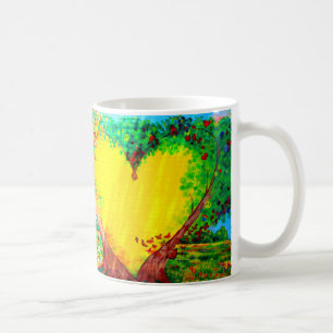 yellow heart coffee mug