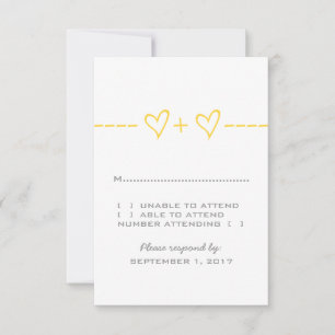 Yellow Heart Equation Response Card