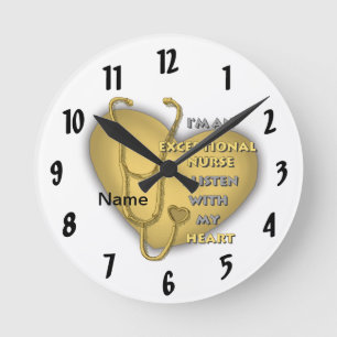 Yellow heart exceptional nurse  round clock