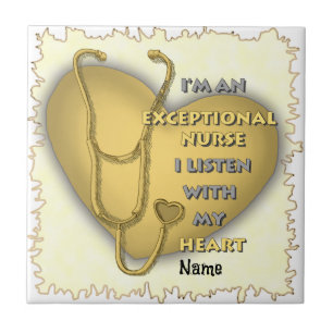 Yellow heart exceptional nurse tile