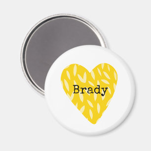 Yellow Heart Grandchild Kids Name Family Tree Magn Magnet