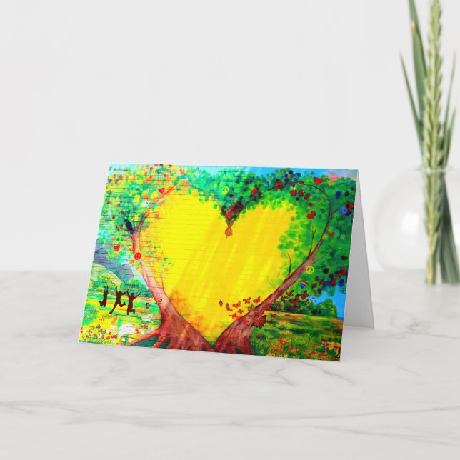 yellow heart greeting card (Front)