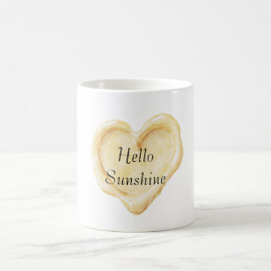 Yellow Heart Hello Sunshine Coffee Mug