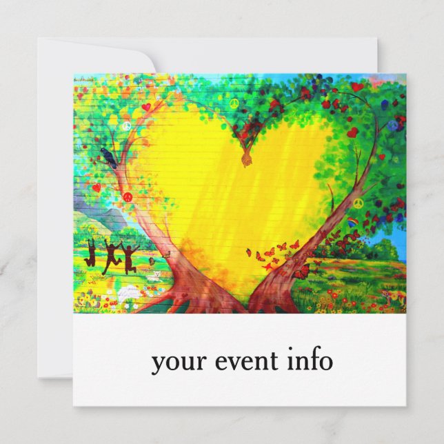yellow heart invitation (Front)