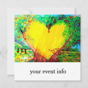 yellow heart invitation
