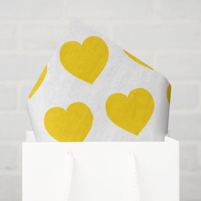 Yellow Heart Modern Happy Friendship Sweet Joyful Tissue Paper (Gift Bag)