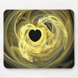 Yellow Heart Mouse Mat