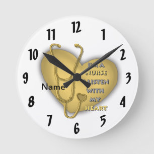 Yellow Heart Nurse Clock