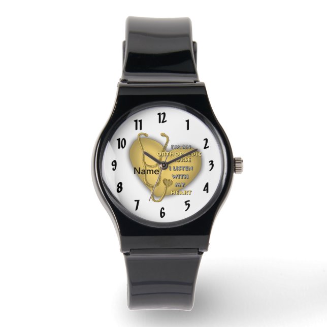 Yellow Heart Orthopaedic custom nurses watch (Front)
