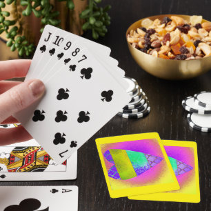 Yellow Heart Psychodelic Playing Cards