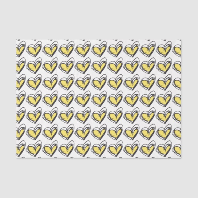 Yellow Heart Tissue Paper — Trendy & Elegant (Front)