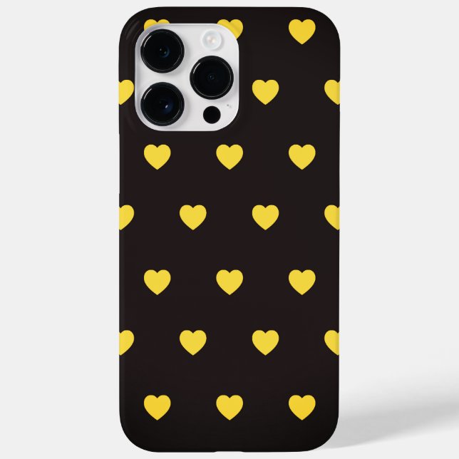 Yellow Hearts Pattern Case-Mate iPhone Case (Back)