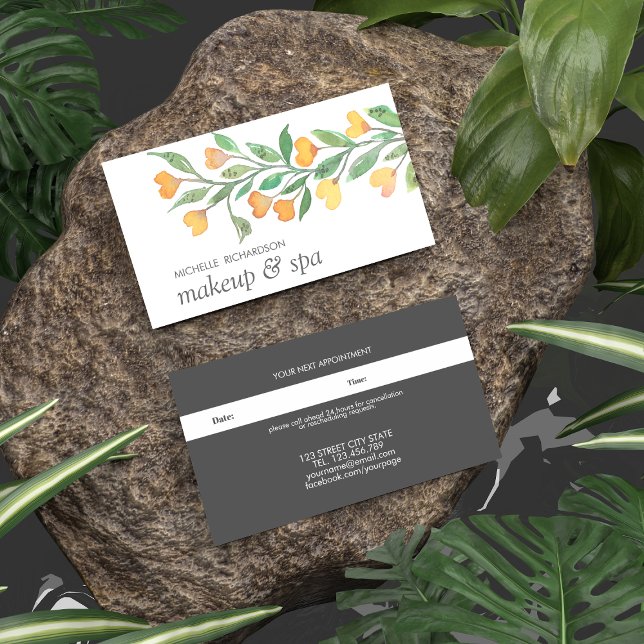 Yellow Hearts | Professional feminine reminder Appointment Card (Creator Uploaded)