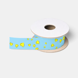 Yellow Hearts Valentine's Day Satin Ribbon