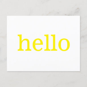 Yellow Hello Postcard