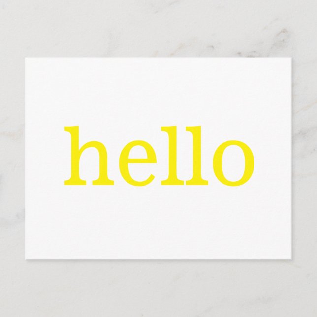 Yellow Hello Postcard (Front)