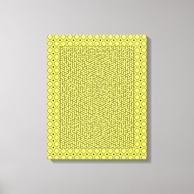 Yellow Hexagon Maze Canvas Print (Front)