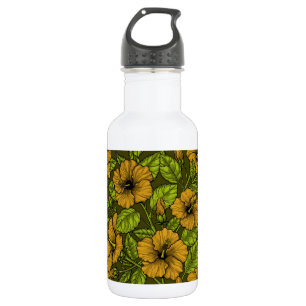 Yellow hibiscus 532 ml water bottle