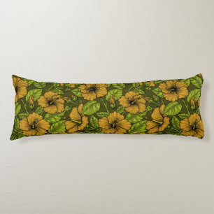 Yellow hibiscus body cushion