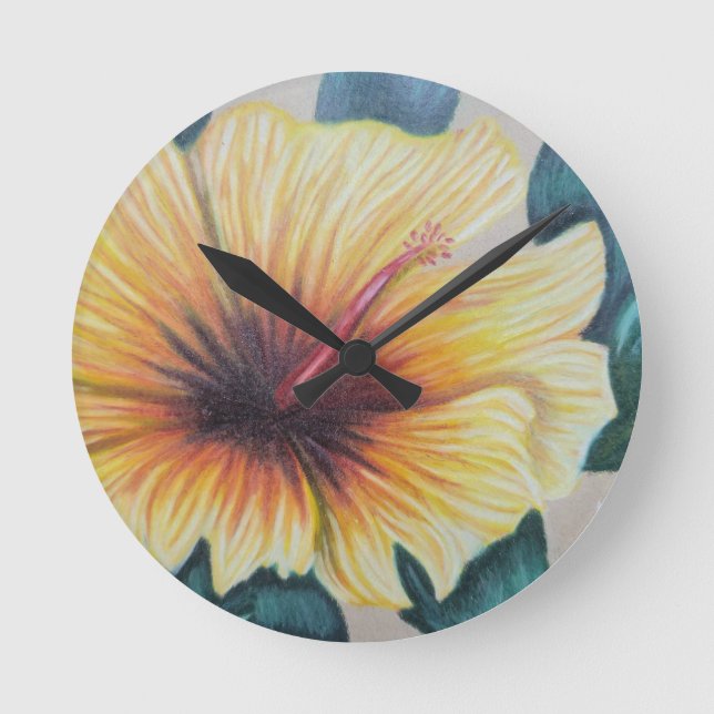 Yellow hibiscus clock (Front)