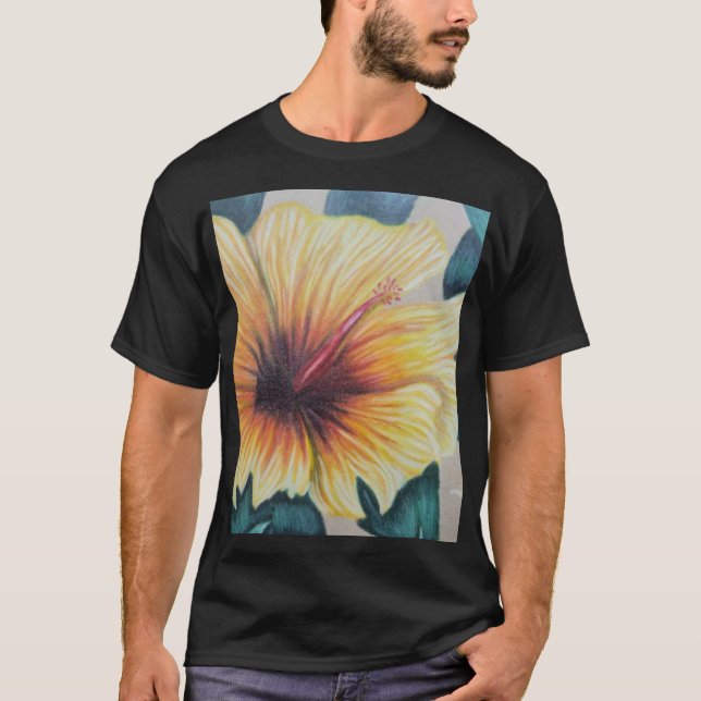 Yellow hibiscus clock T-Shirt (Front)
