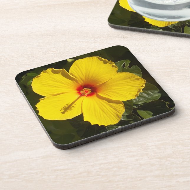 Yellow Hibiscus Flower Coaster (Left Side)