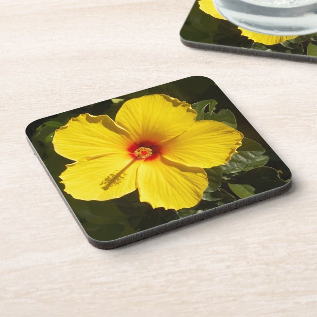 Yellow Hibiscus Flower Coaster (Left Side)