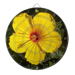 Yellow Hibiscus Flower Dartboard