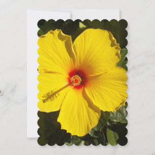Yellow Hibiscus Flower Invitation