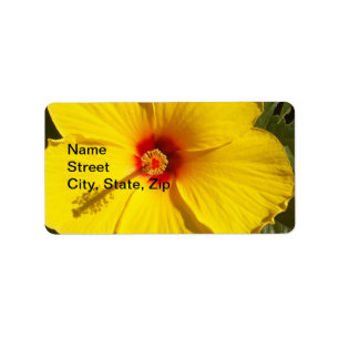 Yellow Hibiscus Flower Label