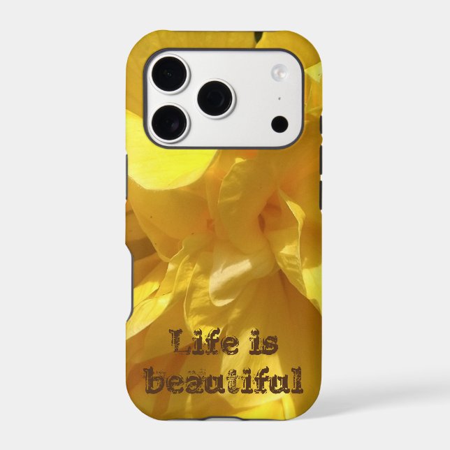 Yellow Hibiscus Flower Modern Trendy Floral Bright (Back)