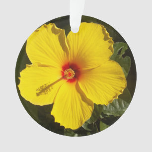Yellow Hibiscus Flower Ornament