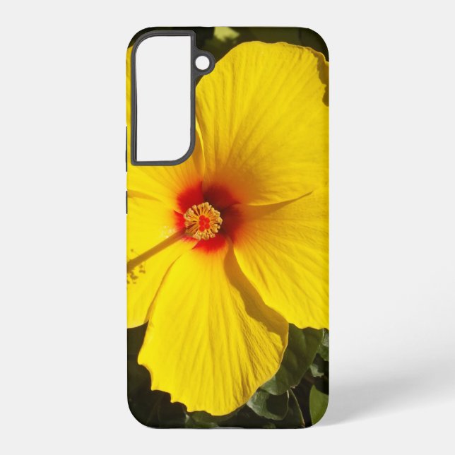 Yellow Hibiscus Flower Samsung Galaxy S22+ Case (Back)