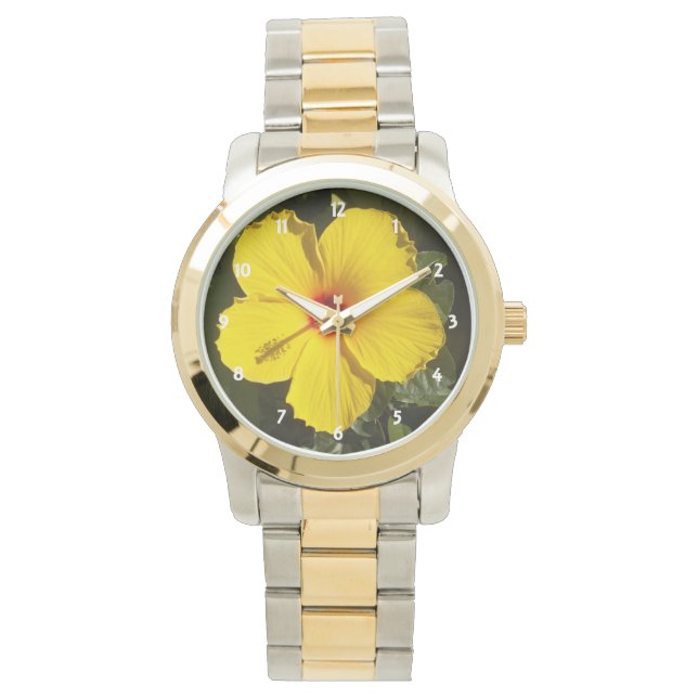 Yellow Hibiscus Flower Watch (Front)