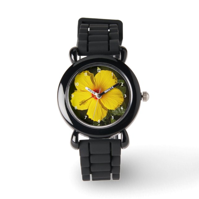 Yellow Hibiscus Flower Watch (Front)
